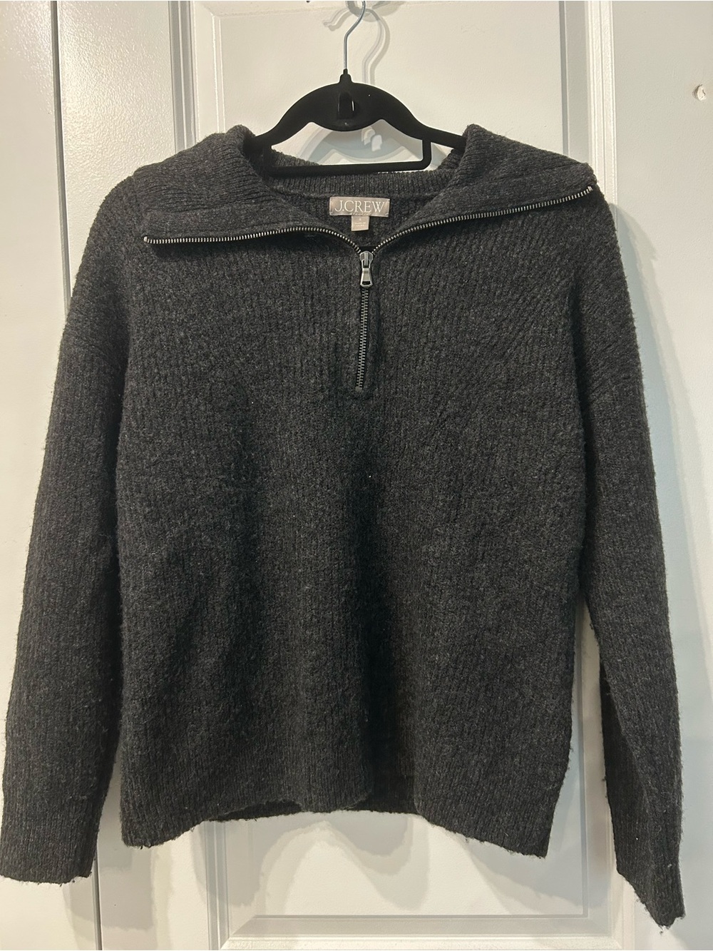 J. Crew Dark Charcoal Half-Zip Sweater